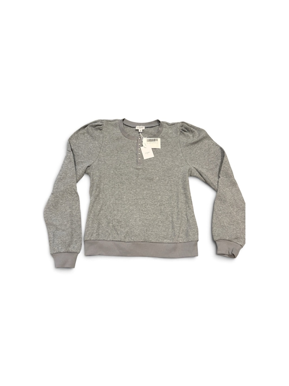 NWT Women's Heather Gray Pullover Sweater - Pearl Buttons